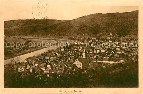 AK / Ansichtskarte Eberbach_Baden Gesamtansicht mit Neckar Eberbach_Baden