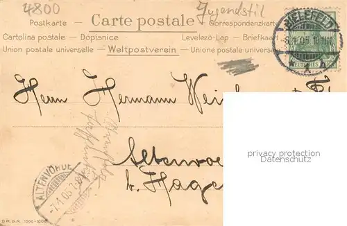 AK / Ansichtskarte Bielefeld Sparrenburgthor Jugendstilkarte Bielefeld