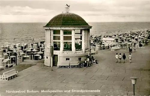 AK / Ansichtskarte Borkum Musikpavillon und Strandprmonade Borkum