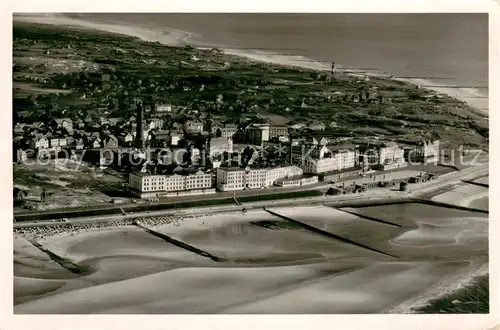 AK / Ansichtskarte Borkum Fliegeraufnahme Strand Borkum