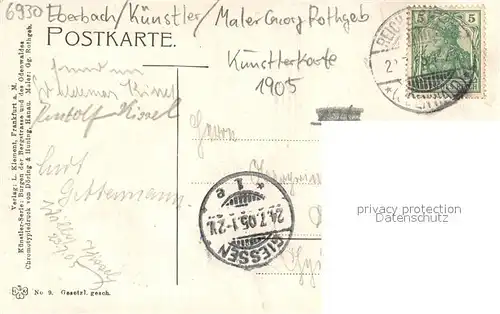 AK / Ansichtskarte Eberbach_Baden Rodenstein Kuenstlerkarte O. Rothgeb Eberbach_Baden