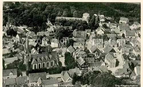 AK / Ansichtskarte Bad_Lippspringe Fliegeraufnahme Kirche Bad_Lippspringe