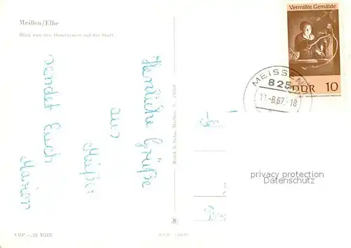 AK / Ansichtskarte Meissen_Elbe_Sachsen Blick von den Domtuermen auf die Stadt Meissen_Elbe_Sachsen