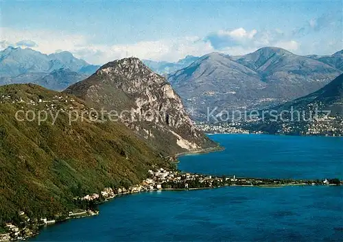 AK / Ansichtskarte Melide_Lago_di_Lugano Fliegeraufnahme Melide_Lago_di_Lugano