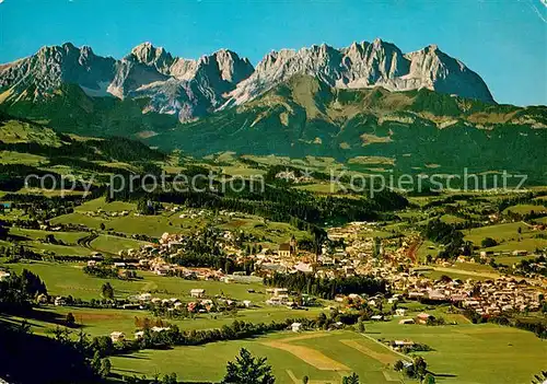 AK / Ansichtskarte Kitzbuehel_Tirol Fliegeraufnahme mit Wildem Kaiser Kitzbuehel Tirol