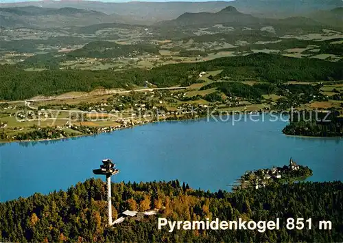 AK / Ansichtskarte Maria_Woerth_Woerthersee Pyramidenkogel Aussichtsturm Panorama Maria_Woerth_Woerthersee
