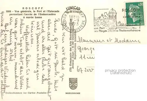 AK / Ansichtskarte Roscoff Vue generale aerienne le Port et lExtacade permettant lacces de lEmbarcadere a maree basse Roscoff