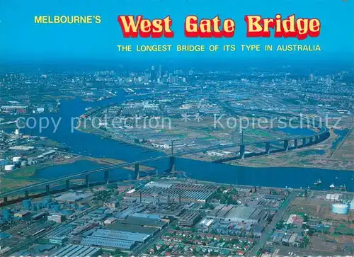 AK / Ansichtskarte Melbourne_Victoria West Gate Bridge Aerial view Melbourne Victoria