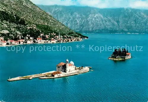 AK / Ansichtskarte Perasta_Croatia Fliegeraufnahme mit Kirche Perasta_Croatia
