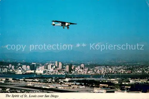 AK / Ansichtskarte San_Diego_California The Spirit of St Louis over San Diego 