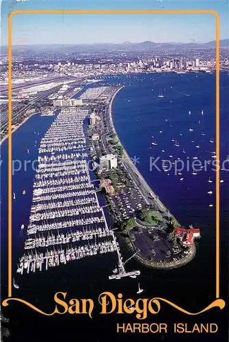 AK / Ansichtskarte San_Diego_California Harbor Island Aerial view 