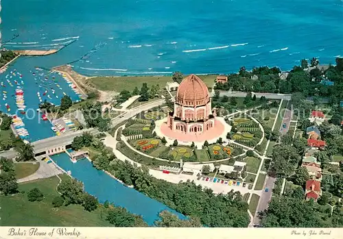 AK / Ansichtskarte Wilmette Bahai Hous of Worship Air view 