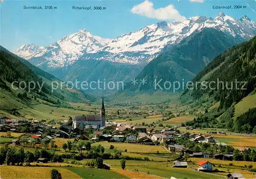 AK / Ansichtskarte Rauris Fliegeraufnahme mit Sonnblick Ritterkopf und Edlenkopf Rauris