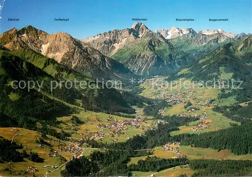 AK / Ansichtskarte Kleinwalsertal_Vorarlberg mit Riezlern Hirschegg und Mittelberg Kleinwalsertal_Vorarlberg