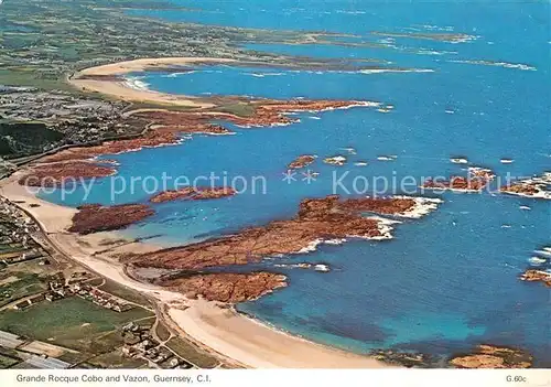 AK / Ansichtskarte Guernsey_Channel_Islands Grande Rocque and Vazon Fliegeraufnahme Guernsey_Channel_Islands