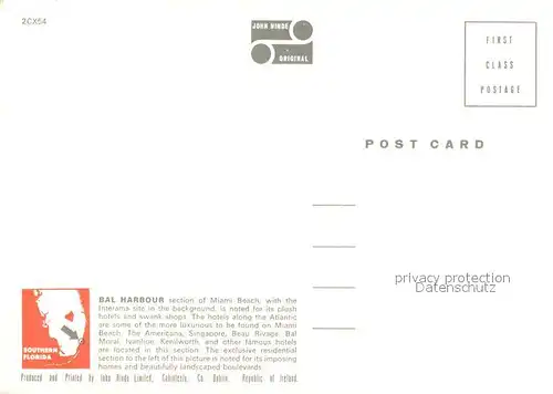 AK / Ansichtskarte Bal_Harbour Aerial view with hotels lining Bal_Harbour