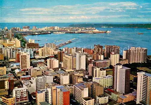 AK / Ansichtskarte Durban__South_Africa Flats and office blocks look out aross the harbour 