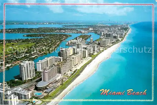 AK / Ansichtskarte Miami_Beach Looking North along the Atlantic Ocean Air view 