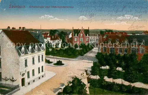 AK / Ansichtskarte Saarlouis Schulstrasse mit Hohenzollernring Saarlouis