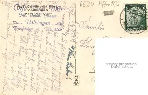 AK / Ansichtskarte Voelklingen Hof Conditorei Bloch Innen Voelklingen