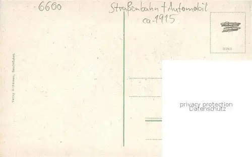 AK / Ansichtskarte Saarbruecken Bergamt mit Strassenbahn und Automobil Saarbruecken