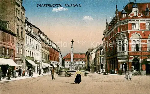 AK / Ansichtskarte Saarbruecken Marktplatz Cigarrenhaus Saarbruecken