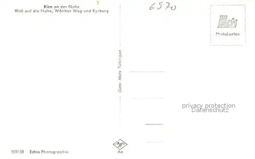 AK / Ansichtskarte Kirn_Nahe Blick auf die Nahe Woerther Weg und Kyrburg Kirn_Nahe