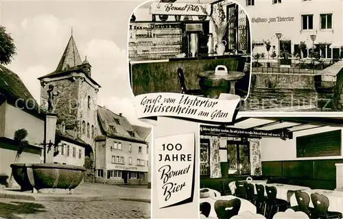 AK / Ansichtskarte Meisenheim_Glan Gasthaus Zum Untertor 100 Jahre Bonnet Bier Meisenheim_Glan