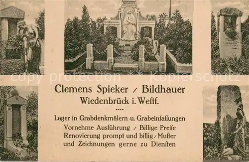 AK / Ansichtskarte Wiedenbrueck Bildhauerei Clemens Spieker Grabdenkmaeler Wiedenbrueck