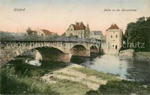 AK / Ansichtskarte Herford Partie an der Hansabruecke Herford
