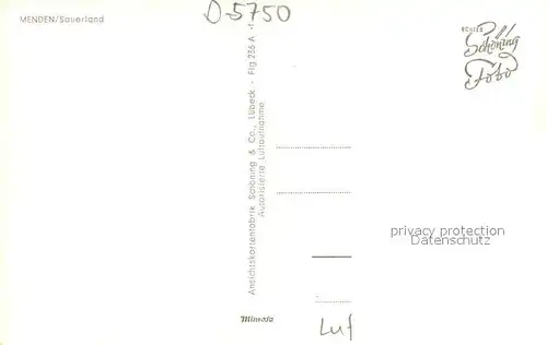 AK / Ansichtskarte Menden_Sauerland Fliegeraufnahme Menden_Sauerland