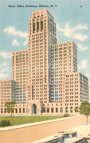 AK / Ansichtskarte Albany_New_York State Office Building Illustration Albany_New_York