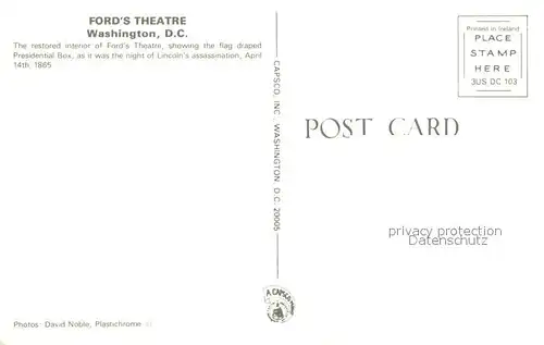 AK / Ansichtskarte Washington_DC Fords Theatre 