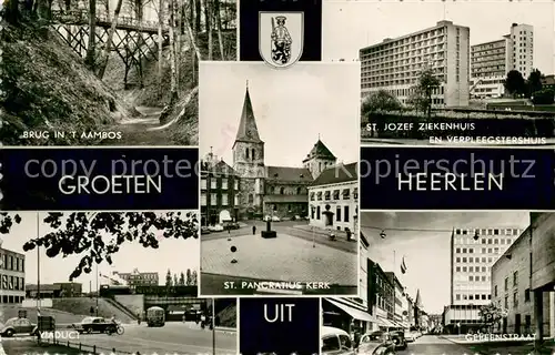 AK / Ansichtskarte Heerlen Brug in t Aambox Ziekenhuis Verpfleegstershuis Viaduct Kerk Geleenstraat Heerlen