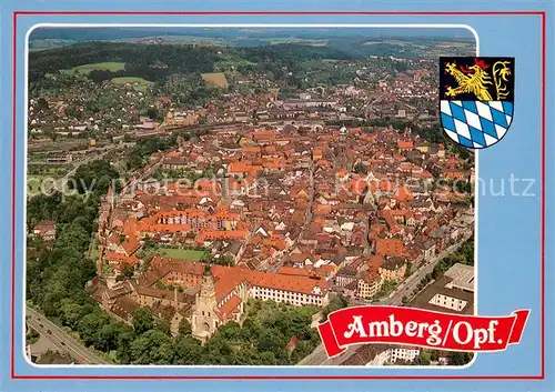 AK / Ansichtskarte Amberg_Oberpfalz Stadtzentrum Wappen Amberg Oberpfalz