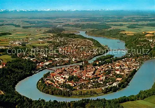 AK / Ansichtskarte Wasserburg_Inn Stadtzentrum Innschleife Wasserburg Inn