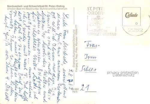 AK / Ansichtskarte Bad_St_Peter Ording Seebruecke Buhne Kurzentrum Bad_St_Peter Ording