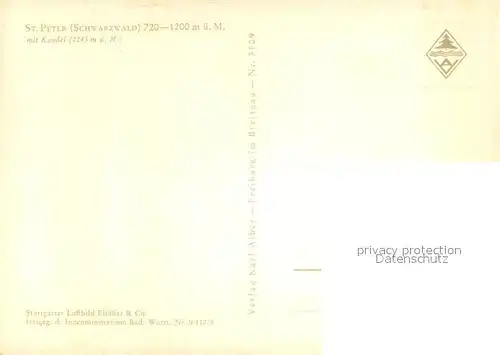 AK / Ansichtskarte St_Peter_Schwarzwald Hoehenluftkurort mit Blick zum Kandel St_Peter_Schwarzwald