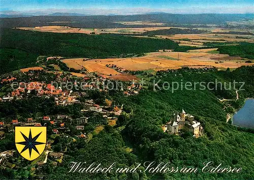 AK / Ansichtskarte Waldeck_Edersee Schloss Edertalsperre Wappen Waldeck Edersee