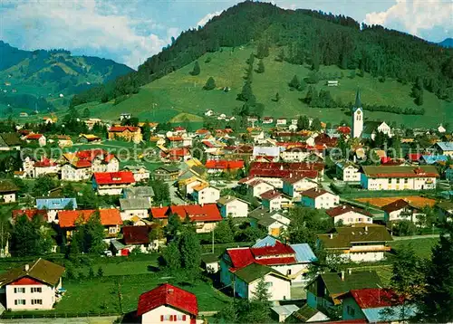 AK / Ansichtskarte Oberstaufen Panorama Schrothkurort Allgaeuer Alpen Oberstaufen