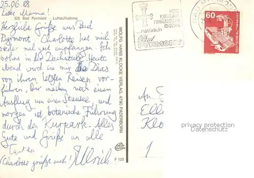 AK / Ansichtskarte Bad_Pyrmont Schloss Kurpark Bad_Pyrmont