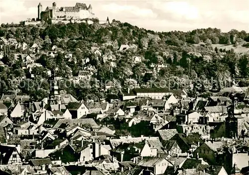 AK / Ansichtskarte Coburg Stadtbild mit Veste Coburg