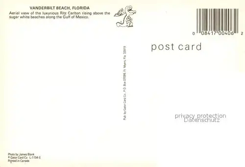 AK / Ansichtskarte Vanderbilt_Beach Aerial view of the Ritz Carlton rising above the white beaches along the Gulf of Mexico Vanderbilt Beach