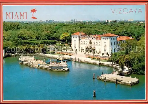 AK / Ansichtskarte Miami_Florida Villa Vizcaya Air view 