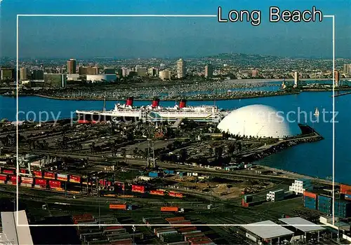 AK / Ansichtskarte Long_Beach_California Hafen Fliegeraufnahme 
