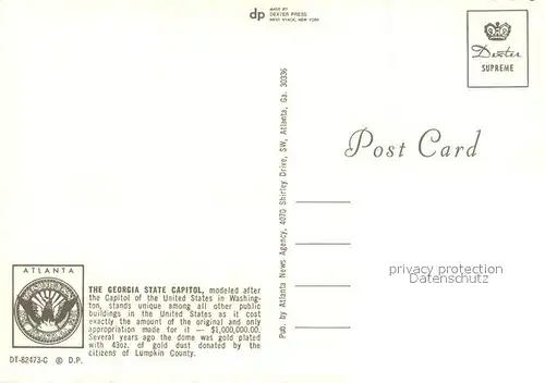 AK / Ansichtskarte Georgia_US State Georgia State Capitol Atlanta Air view Georgia_US State