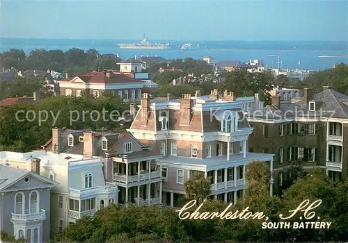 AK / Ansichtskarte Charleston_South_Carolina South Battery Homes with the Charleston Harbor  