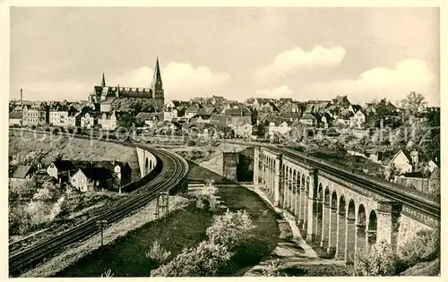 AK / Ansichtskarte Friedberg_Hessen Stadt mit Viadukt Friedberg Hessen