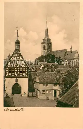 AK / Ansichtskarte Oberursel_Taunus Fachwerkhaus mit Kirche Oberursel Taunus