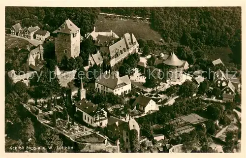 AK / Ansichtskarte Schloss_Burg_Wupper Fliegeraufnahme Schloss_Burg_Wupper